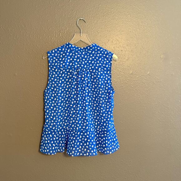 Cabi Blue Floral Peplum Blouse Size M - Picture 4 of 6
